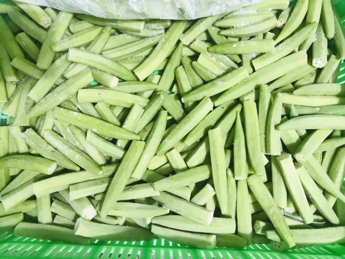 ベトナム産冷凍オクラ（IQF）プレミアム、調理用、ホール＆スライス、卸売バルクサプライヤー 0