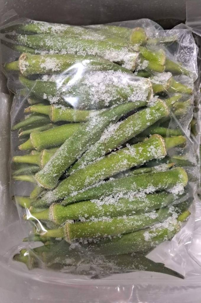 ベトナム産冷凍オクラ（IQF）プレミアム、調理用、ホール＆スライス、卸売バルクサプライヤー 1