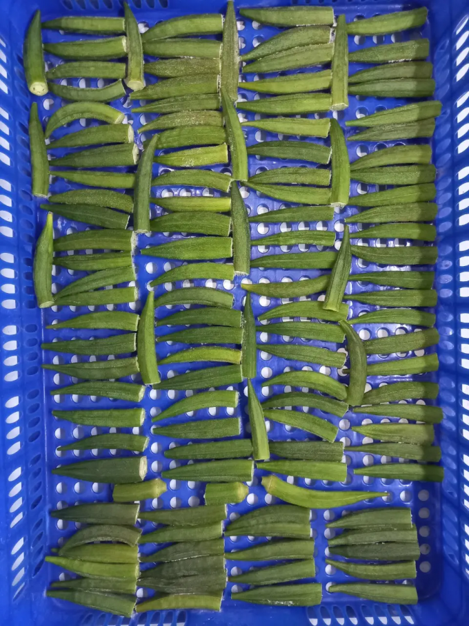ベトナム産冷凍オクラ（IQF）プレミアム、調理用、ホール＆スライス、卸売バルクサプライヤー 3