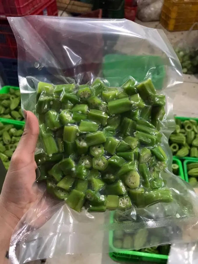 ベトナム産冷凍オクラ（IQF）プレミアム、調理用、ホール＆スライス、卸売バルクサプライヤー 9